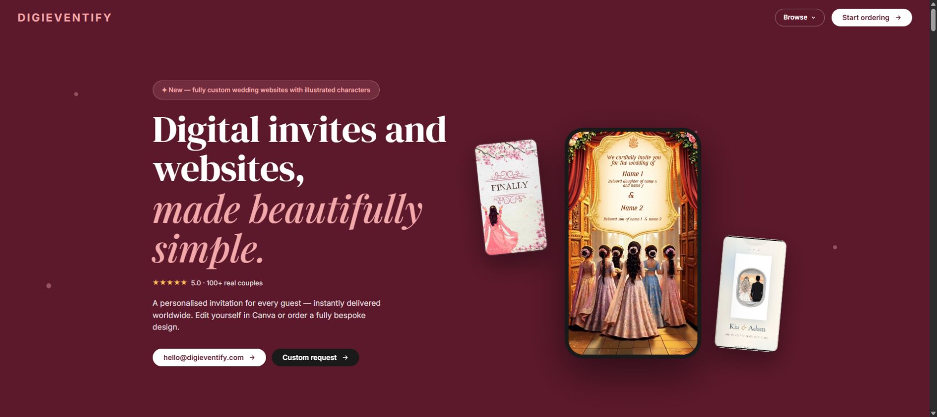 Digieventify Digital Wedding Invitations and Event Websites