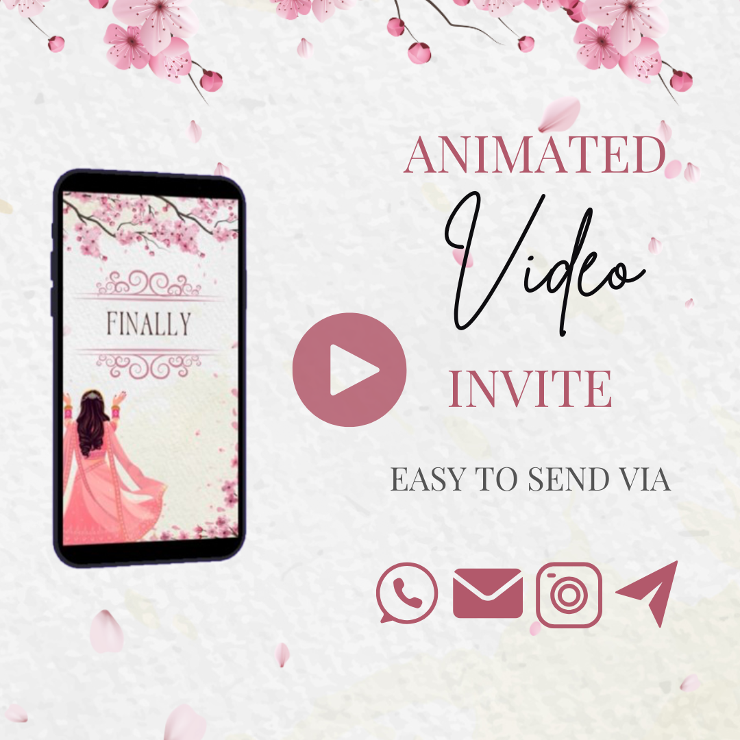 Digieventify Cherry Blossom Save The Date animated digital invitation